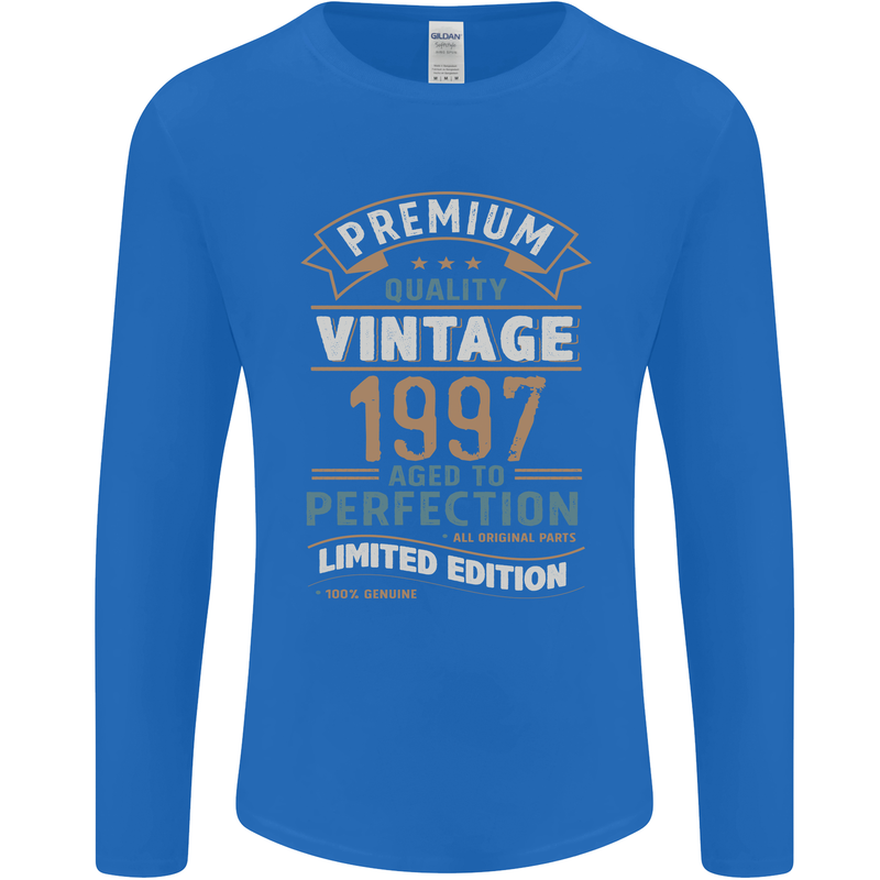 Premium Vintage 26th Birthday 1997 Mens Long Sleeve T-Shirt Royal Blue
