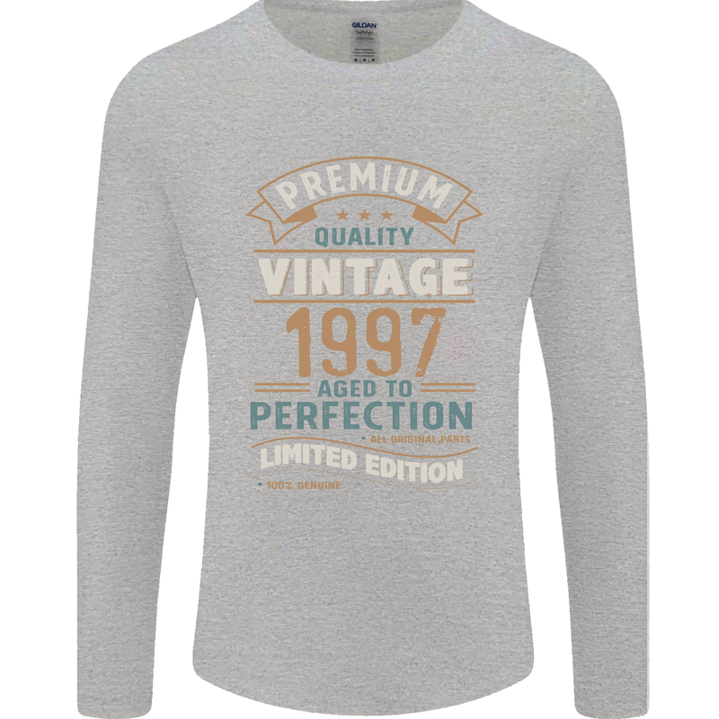 Premium Vintage 26th Birthday 1997 Mens Long Sleeve T-Shirt Sports Grey