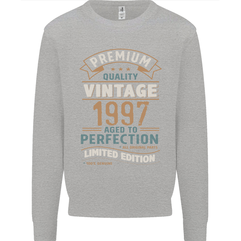Premium Vintage 26th Birthday 1997 Mens Sweatshirt Jumper Sports Grey