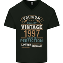 Premium Vintage 26th Birthday 1997 Mens V-Neck Cotton T-Shirt Black