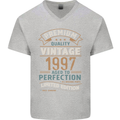 Premium Vintage 26th Birthday 1997 Mens V-Neck Cotton T-Shirt Sports Grey