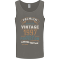 Premium Vintage 26th Birthday 1997 Mens Vest Tank Top Charcoal