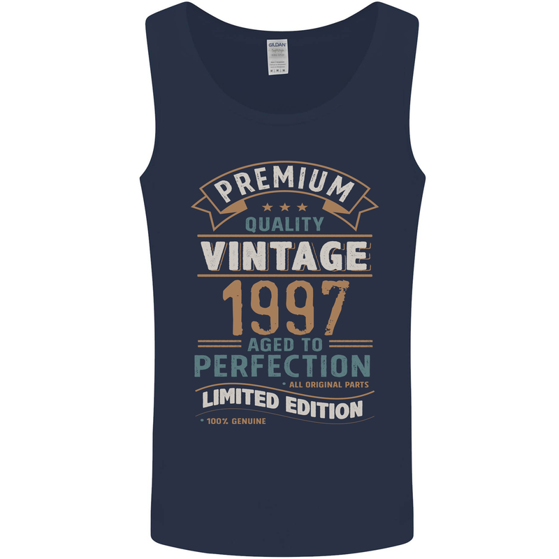 Premium Vintage 26th Birthday 1997 Mens Vest Tank Top Navy Blue