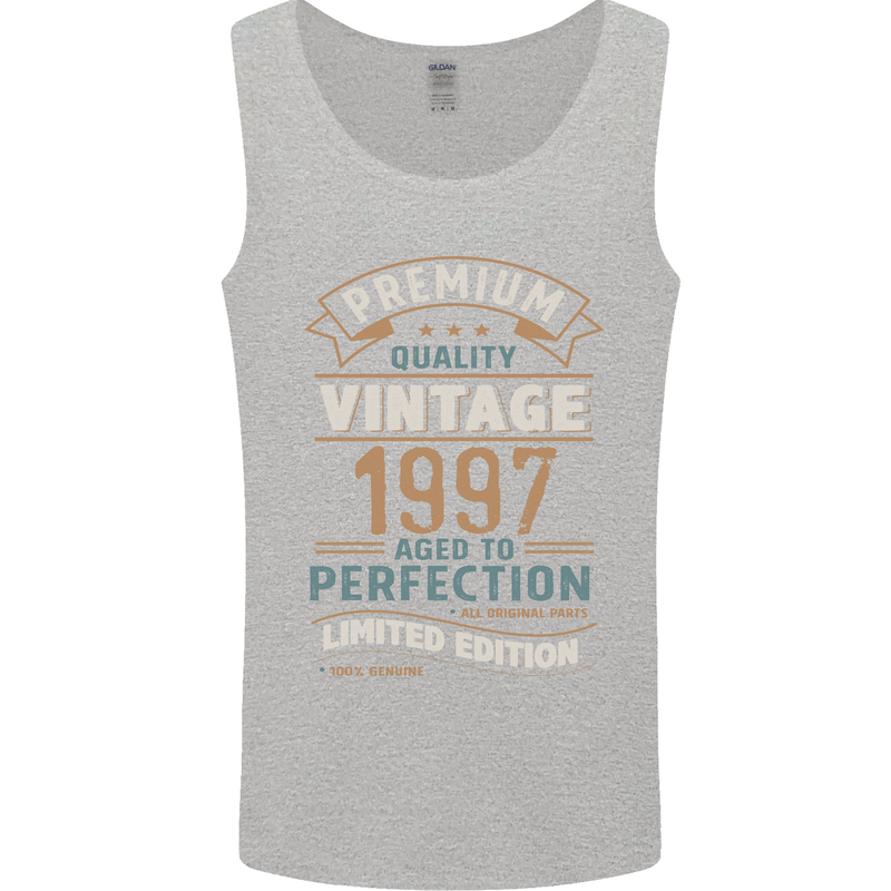 Premium Vintage 26th Birthday 1997 Mens Vest Tank Top Sports Grey