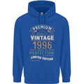 Premium Vintage 27th Birthday 1996 Mens 80% Cotton Hoodie Royal Blue
