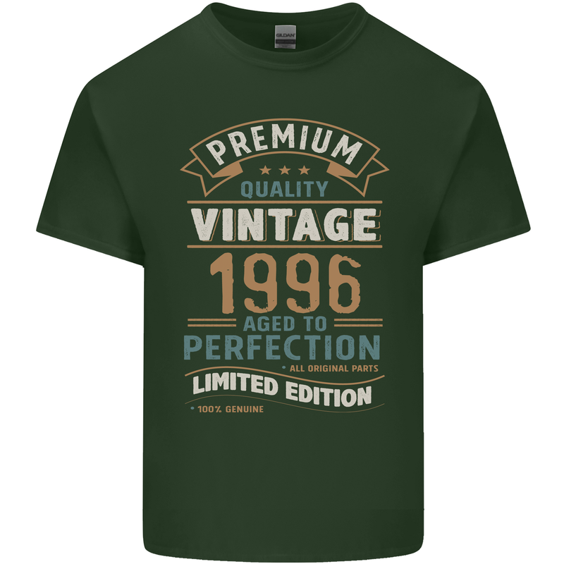 Premium Vintage 27th Birthday 1996 Mens Cotton T-Shirt Tee Top Forest Green