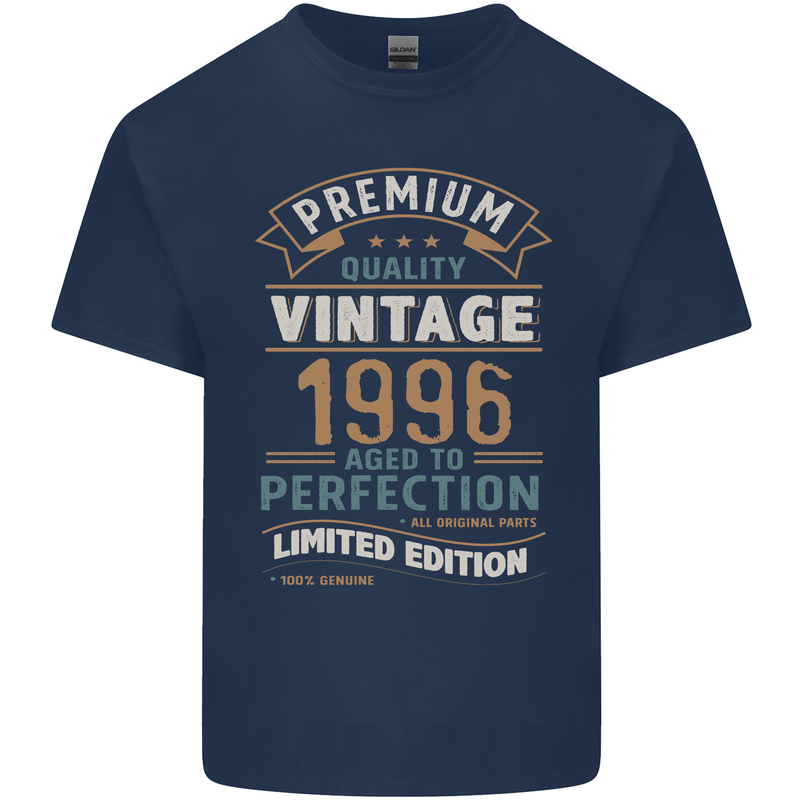 Premium Vintage 27th Birthday 1996 Mens Cotton T-Shirt Tee Top Navy Blue