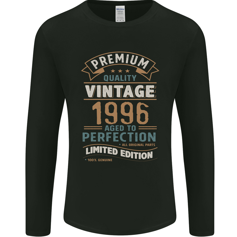 Premium Vintage 27th Birthday 1996 Mens Long Sleeve T-Shirt Black