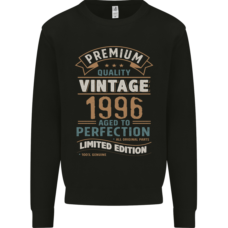 Premium Vintage 27th Birthday 1996 Mens Sweatshirt Jumper Black