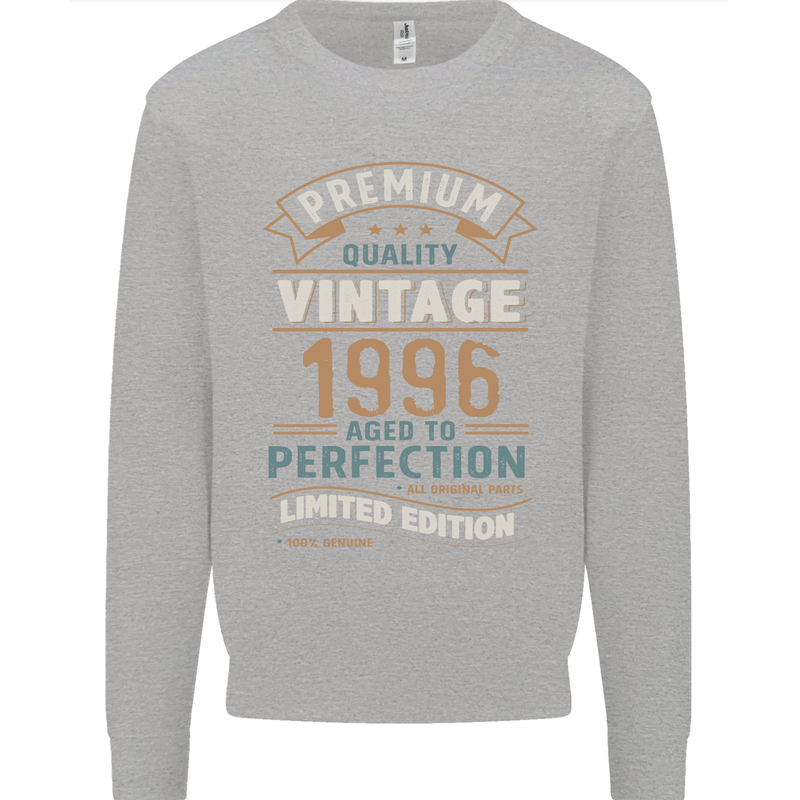 Premium Vintage 27th Birthday 1996 Mens Sweatshirt Jumper Sports Grey