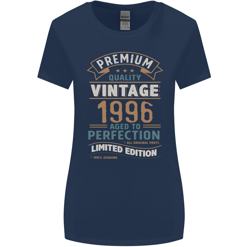 Premium Vintage 27th Birthday 1996 Womens Wider Cut T-Shirt Navy Blue