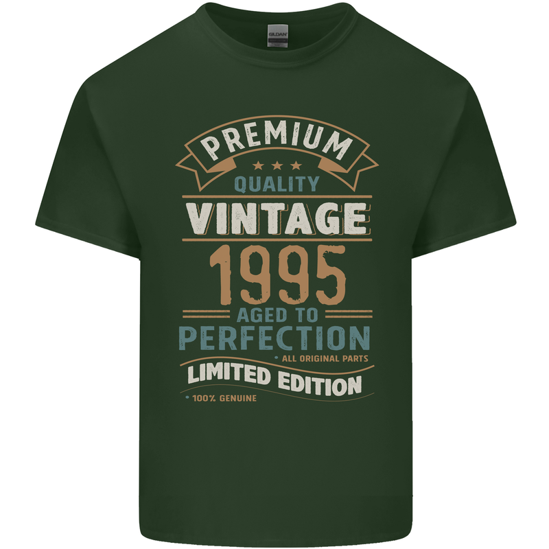 Premium Vintage 28th Birthday 1995 Mens Cotton T-Shirt Tee Top Forest Green