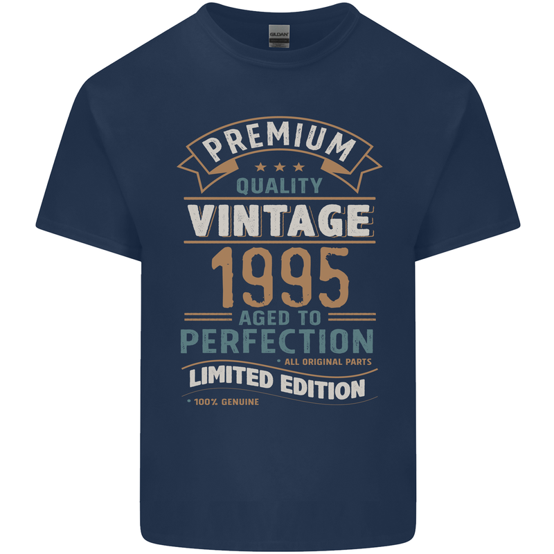 Premium Vintage 28th Birthday 1995 Mens Cotton T-Shirt Tee Top Navy Blue