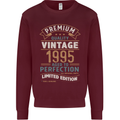 Premium Vintage 28th Birthday 1995 Mens Sweatshirt Jumper Maroon