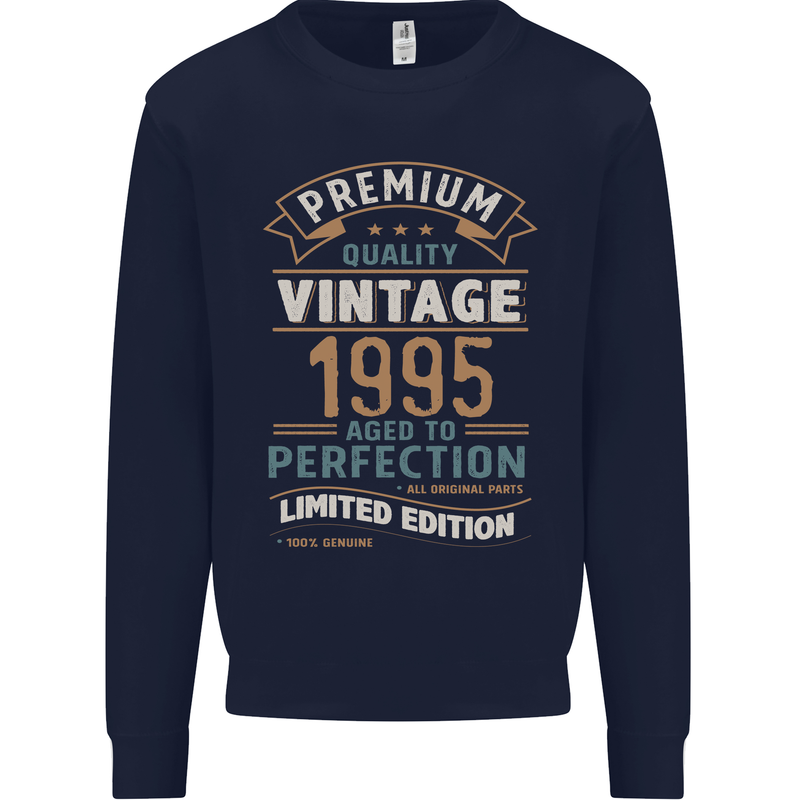 Premium Vintage 28th Birthday 1995 Mens Sweatshirt Jumper Navy Blue