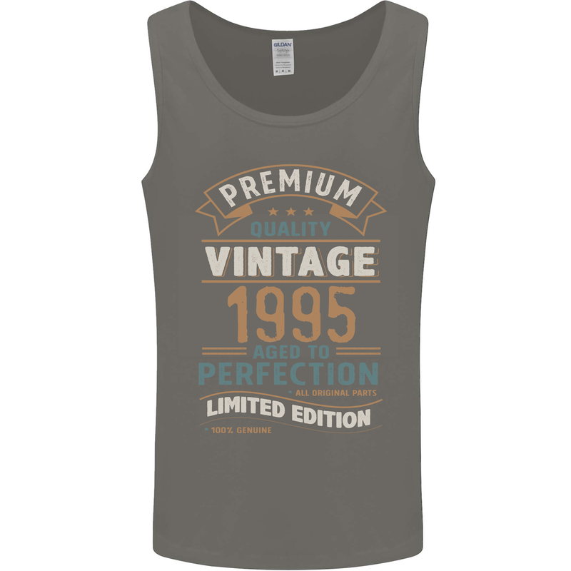 Premium Vintage 28th Birthday 1995 Mens Vest Tank Top Charcoal