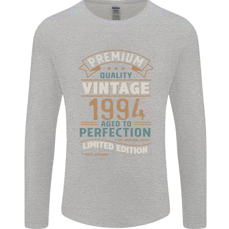 Premium Vintage 29th Birthday 1994 Mens Long Sleeve T-Shirt Sports Grey