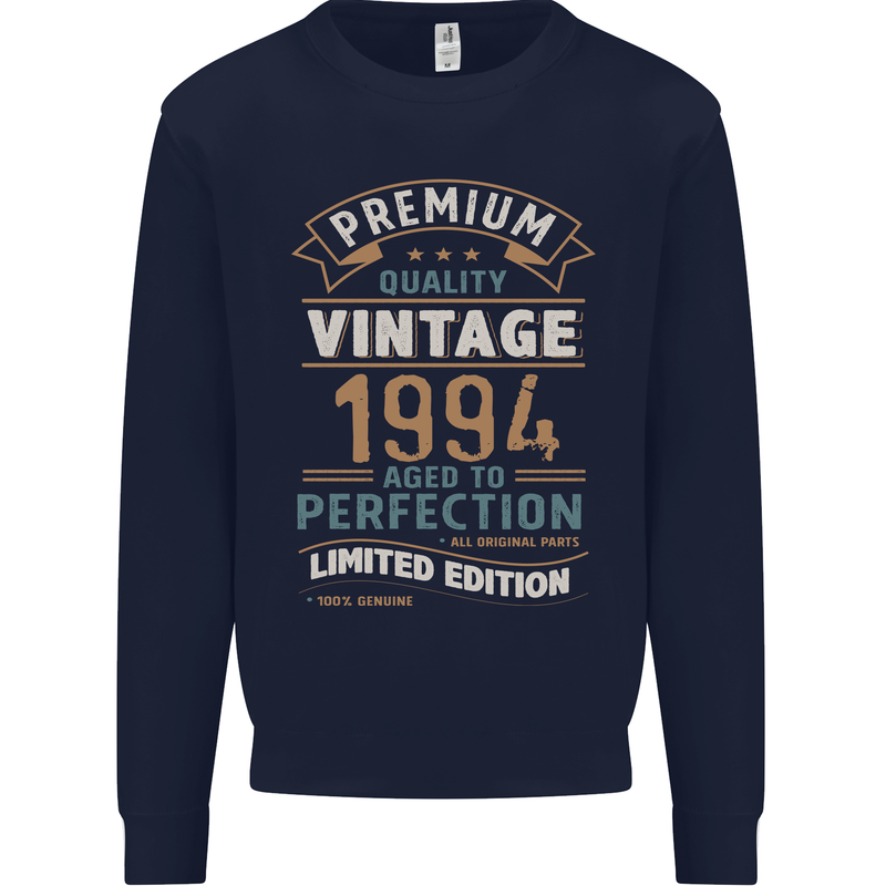 Premium Vintage 29th Birthday 1994 Mens Sweatshirt Jumper Navy Blue
