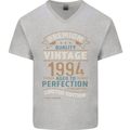 Premium Vintage 29th Birthday 1994 Mens V-Neck Cotton T-Shirt Sports Grey