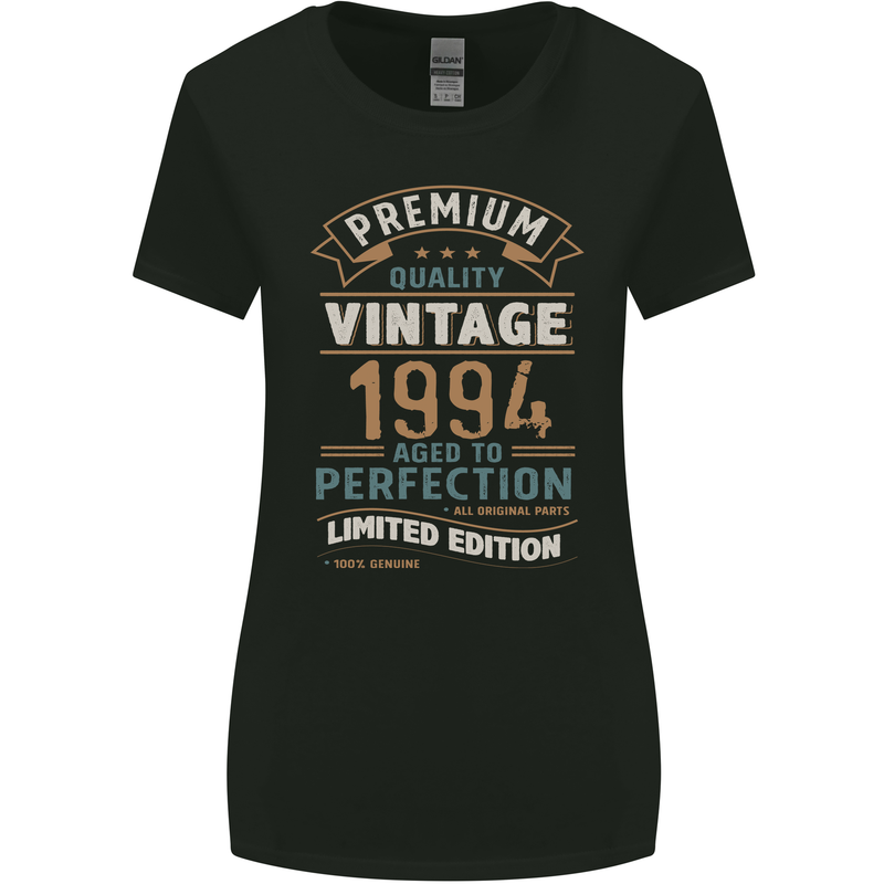 Premium Vintage 29th Birthday 1994 Womens Wider Cut T-Shirt Black