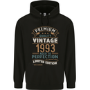 Premium Vintage 30th Birthday 1993 Mens 80% Cotton Hoodie Black