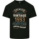 Premium Vintage 30th Birthday 1993 Mens Cotton T-Shirt Tee Top Black
