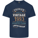 Premium Vintage 30th Birthday 1993 Mens Cotton T-Shirt Tee Top Navy Blue