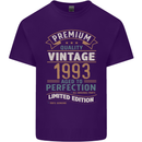 Premium Vintage 30th Birthday 1993 Mens Cotton T-Shirt Tee Top Purple