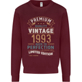 Premium Vintage 30th Birthday 1993 Mens Sweatshirt Jumper Maroon