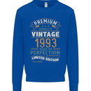 Premium Vintage 30th Birthday 1993 Mens Sweatshirt Jumper Royal Blue