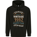 Premium Vintage 31st Birthday 1992 Mens 80% Cotton Hoodie Black