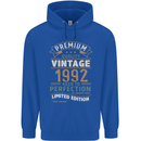 Premium Vintage 31st Birthday 1992 Mens 80% Cotton Hoodie Royal Blue