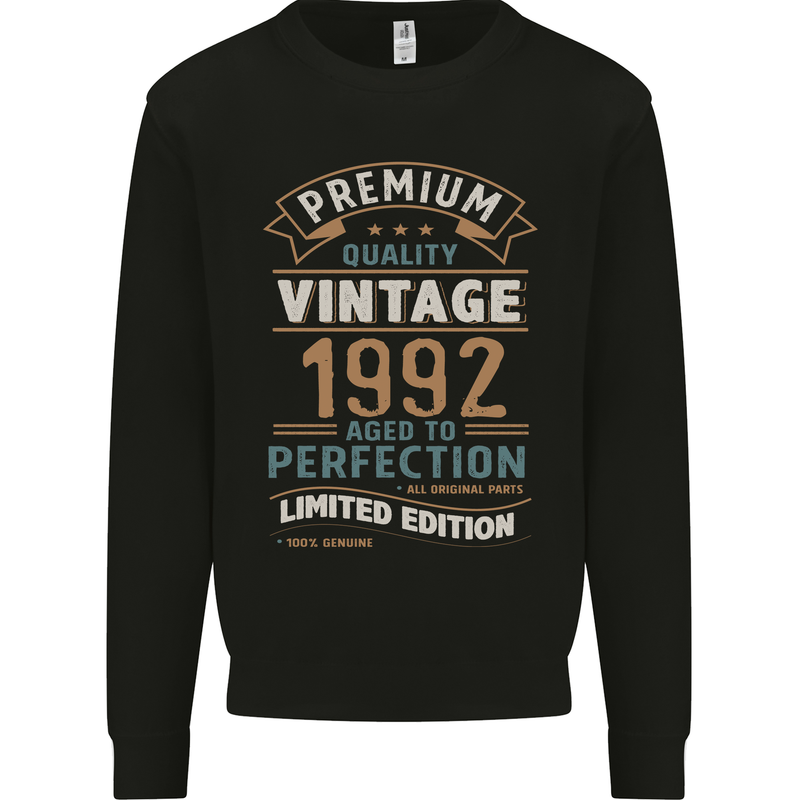 Premium Vintage 31st Birthday 1992 Mens Sweatshirt Jumper Black