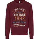Premium Vintage 31st Birthday 1992 Mens Sweatshirt Jumper Maroon