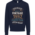 Premium Vintage 31st Birthday 1992 Mens Sweatshirt Jumper Navy Blue