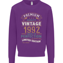 Premium Vintage 31st Birthday 1992 Mens Sweatshirt Jumper Purple