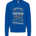 Premium Vintage 31st Birthday 1992 Mens Sweatshirt Jumper Royal Blue