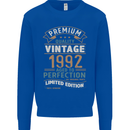 Premium Vintage 31st Birthday 1992 Mens Sweatshirt Jumper Royal Blue