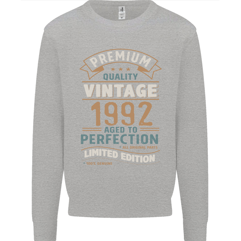 Premium Vintage 31st Birthday 1992 Mens Sweatshirt Jumper Sports Grey