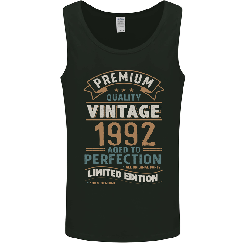 Premium Vintage 31st Birthday 1992 Mens Vest Tank Top Black