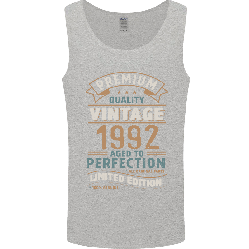 Premium Vintage 31st Birthday 1992 Mens Vest Tank Top Sports Grey