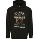 Premium Vintage 32nd Birthday 1991 Mens 80% Cotton Hoodie Black