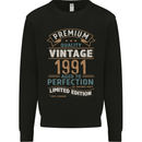 Premium Vintage 32nd Birthday 1991 Mens Sweatshirt Jumper Black
