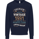 Premium Vintage 32nd Birthday 1991 Mens Sweatshirt Jumper Navy Blue