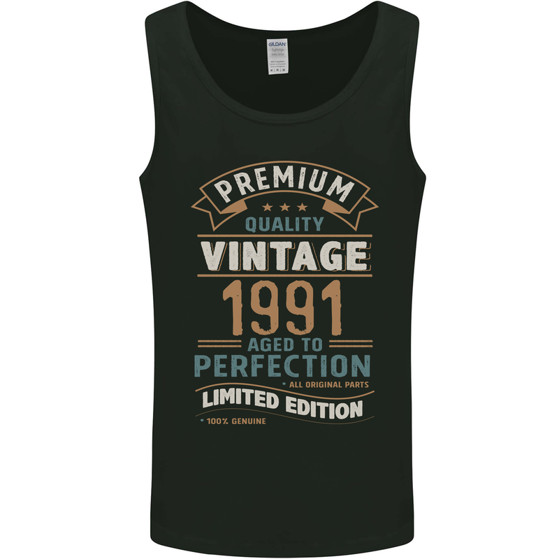 Premium Vintage 32nd Birthday 1991 Mens Vest Tank Top Black