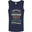 Premium Vintage 32nd Birthday 1991 Mens Vest Tank Top Navy Blue