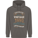 Premium Vintage 33rd Birthday 1990 Mens 80% Cotton Hoodie Charcoal