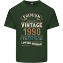 Premium Vintage 33rd Birthday 1990 Mens Cotton T-Shirt Tee Top Forest Green