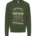 Premium Vintage 33rd Birthday 1990 Mens Sweatshirt Jumper Forest Green