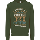 Premium Vintage 33rd Birthday 1990 Mens Sweatshirt Jumper Forest Green